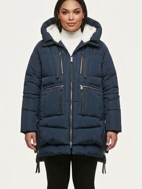 Orolay Thickened Down Coat Women's 2XL Navy Puffer Parka